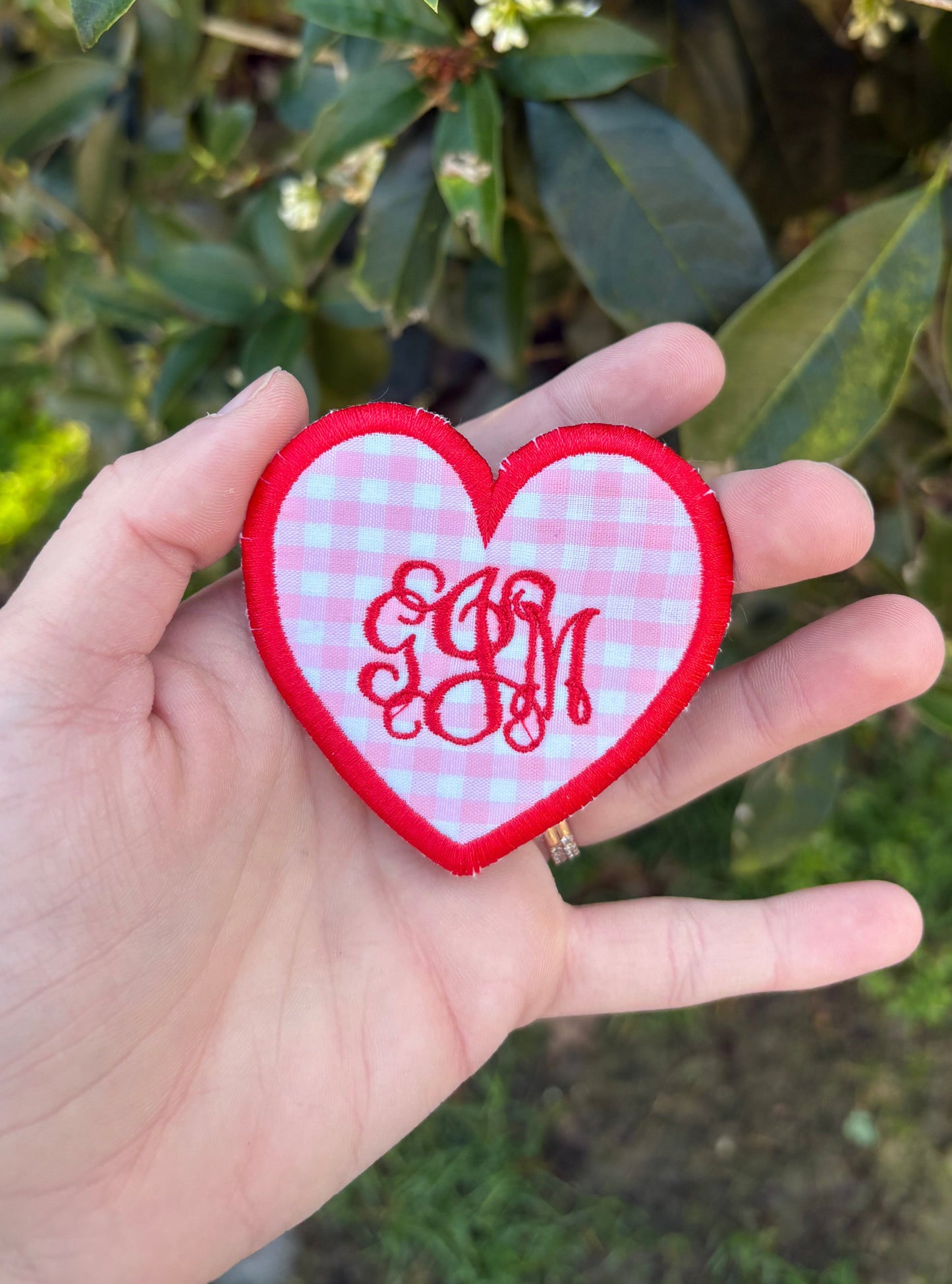 Monogram Heart Center Clip On